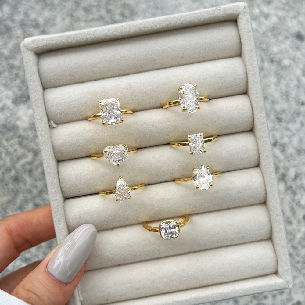 Oval Solitaire with Large Cubic Zirconia