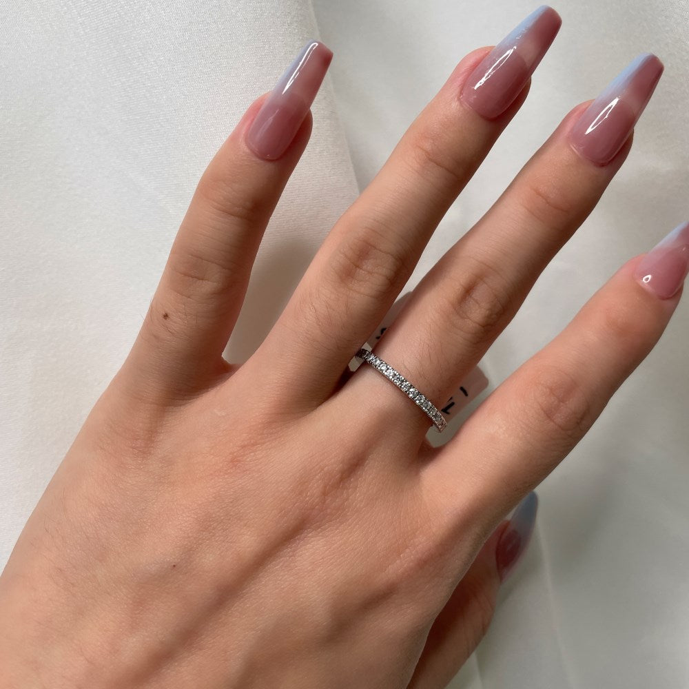 Slim 2 mm Eternity Band Full Pavé