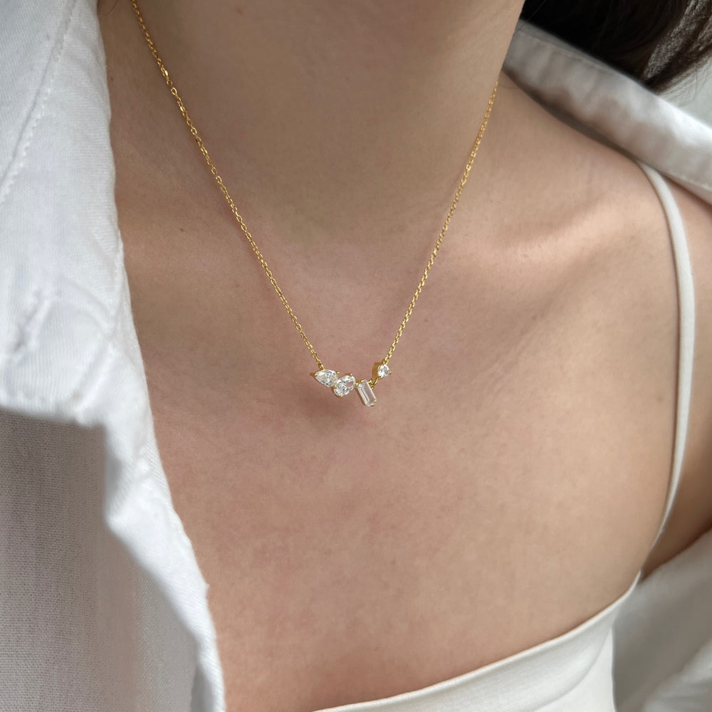 Zirconia Cluster Necklace