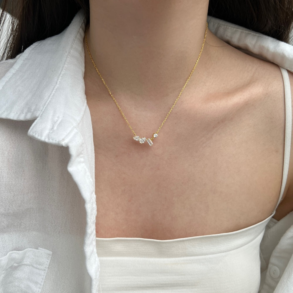 Zirconia Cluster Necklace