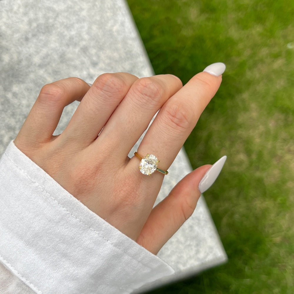 Oval Solitaire with Large Cubic Zirconia