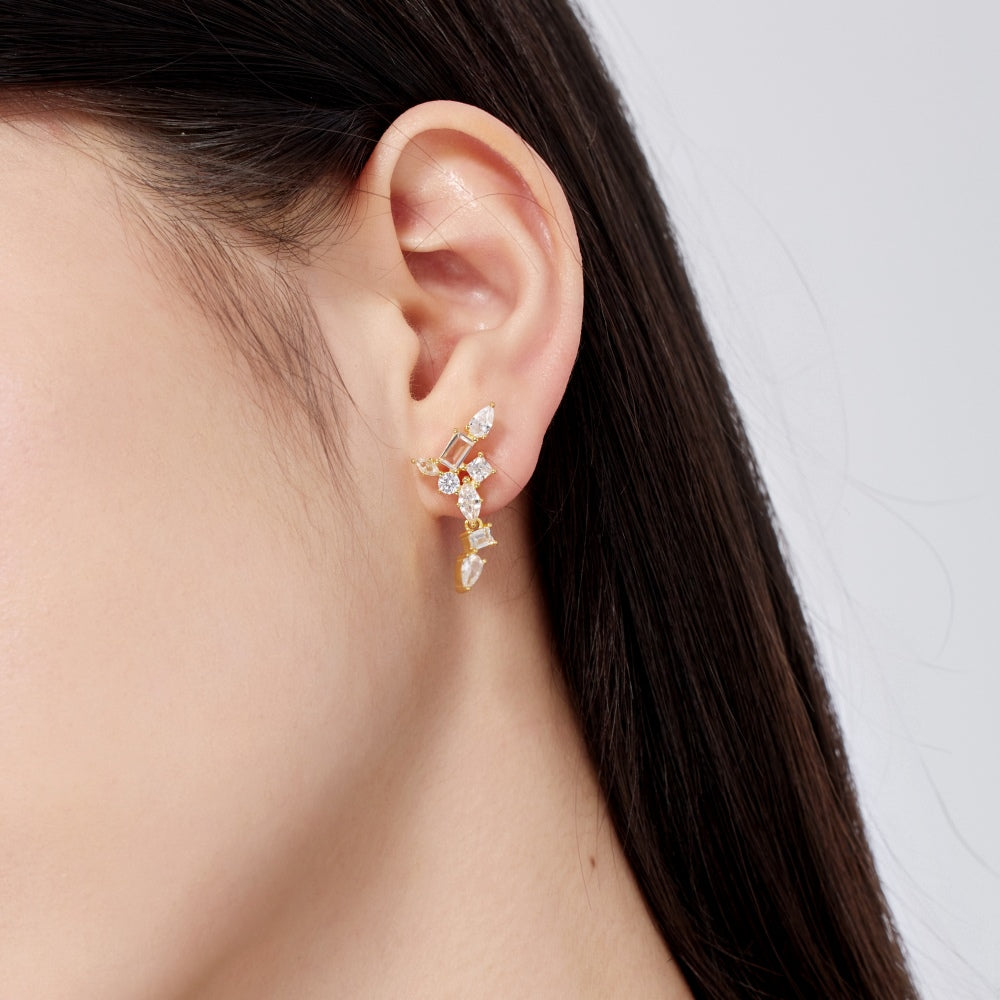 Gold Drop Stud Earring