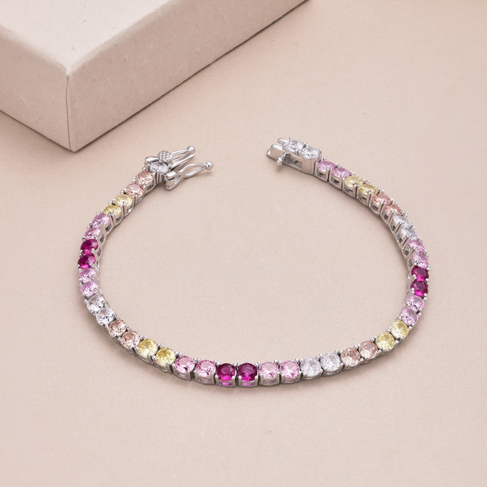 Adorn Tennis Bracelet 3mm Multicolour
