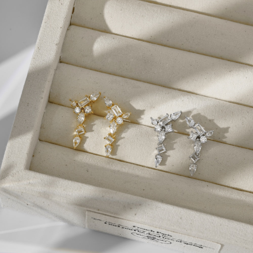 Gold Drop Stud Earring