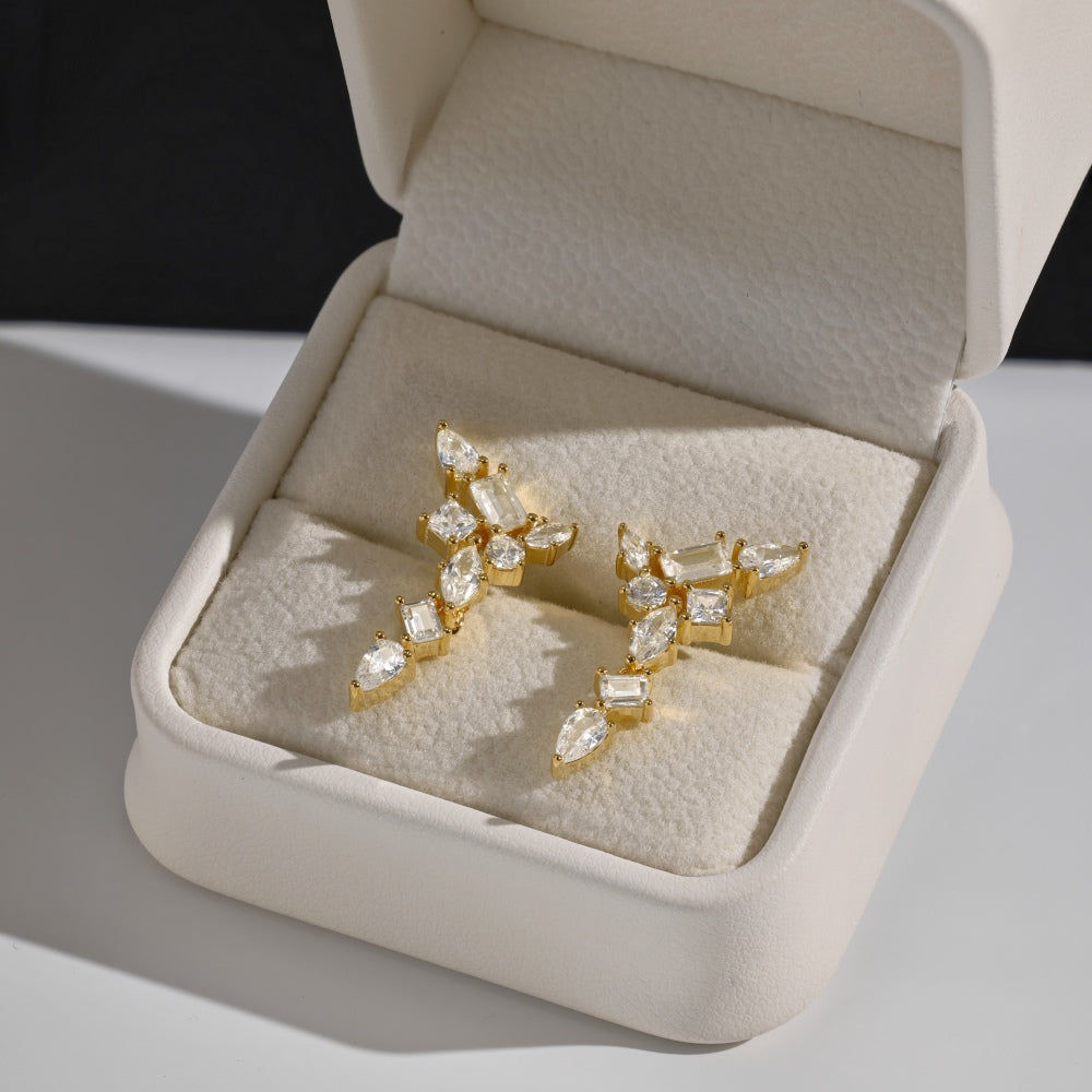 Gold Drop Stud Earring