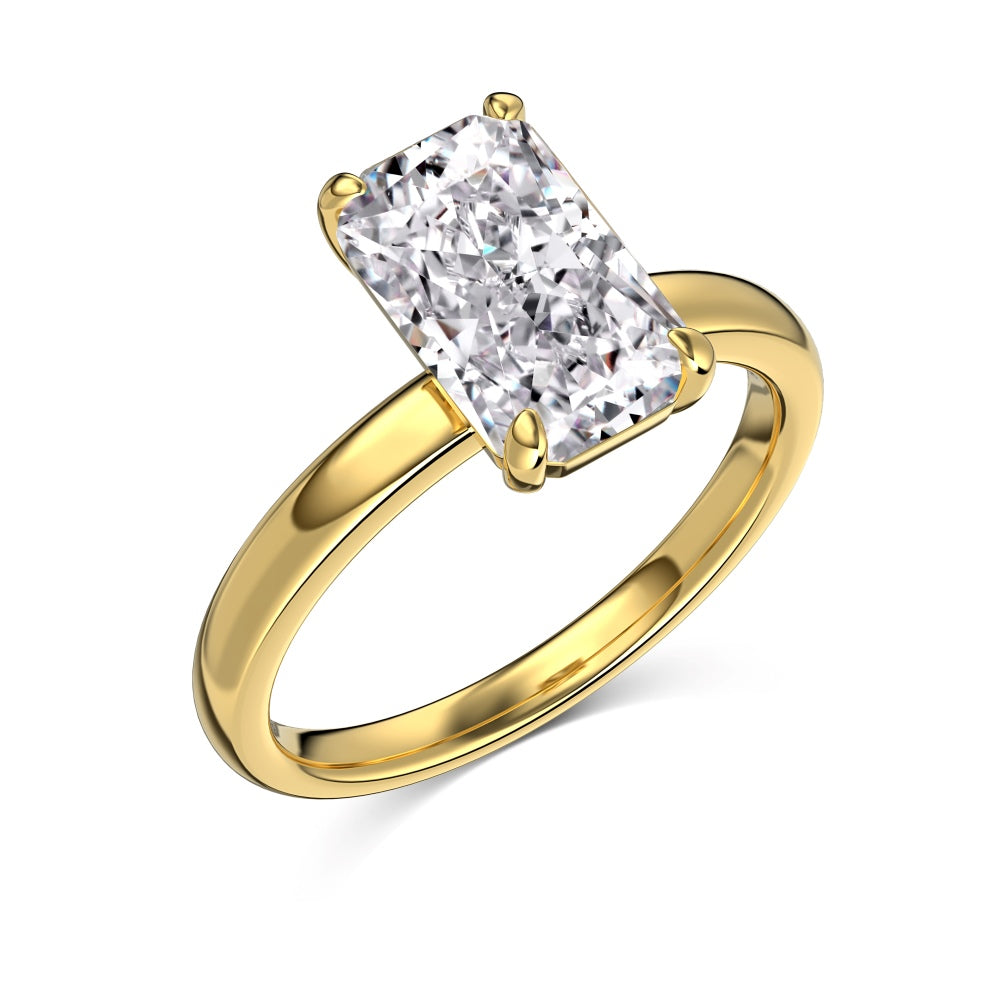 Classic Solitaire Crushed Ice Ring Plain band