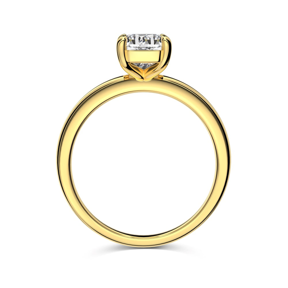 Classic Solitaire Crushed Ice Ring Plain band