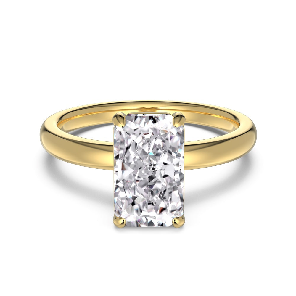 Classic Solitaire Crushed Ice Ring Plain band