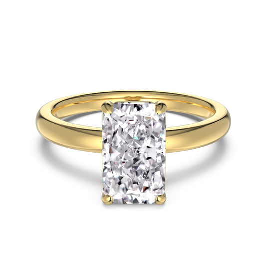 Classic Solitaire Crushed Ice Ring Plain band