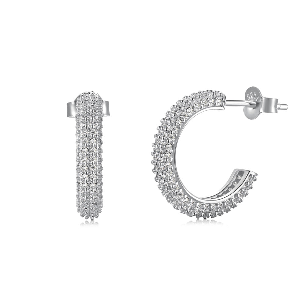 Silver Zirconia Hoop Small