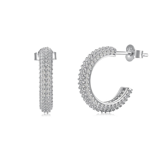 Silver Zirconia Hoop Small