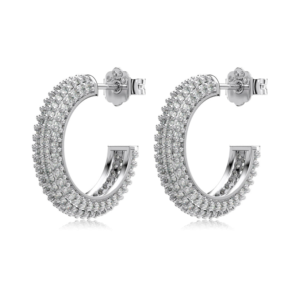 Silver Zirconia Hoop Small