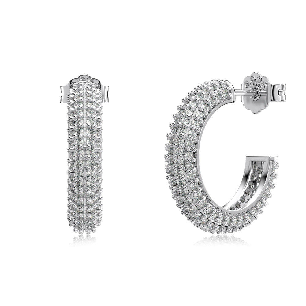 Silver Zirconia Hoop Small