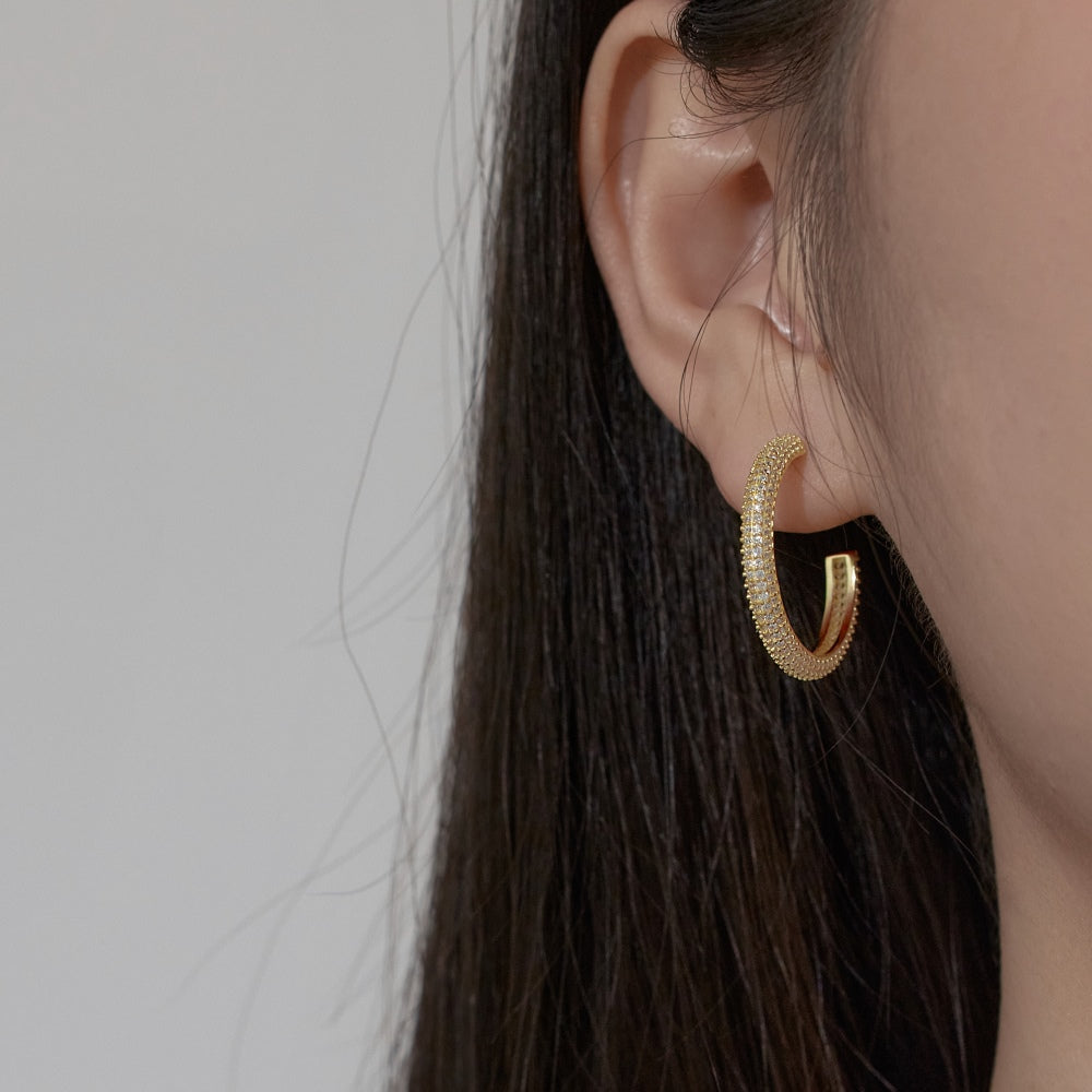 Win Hoop Maxi / Gold Zirconia