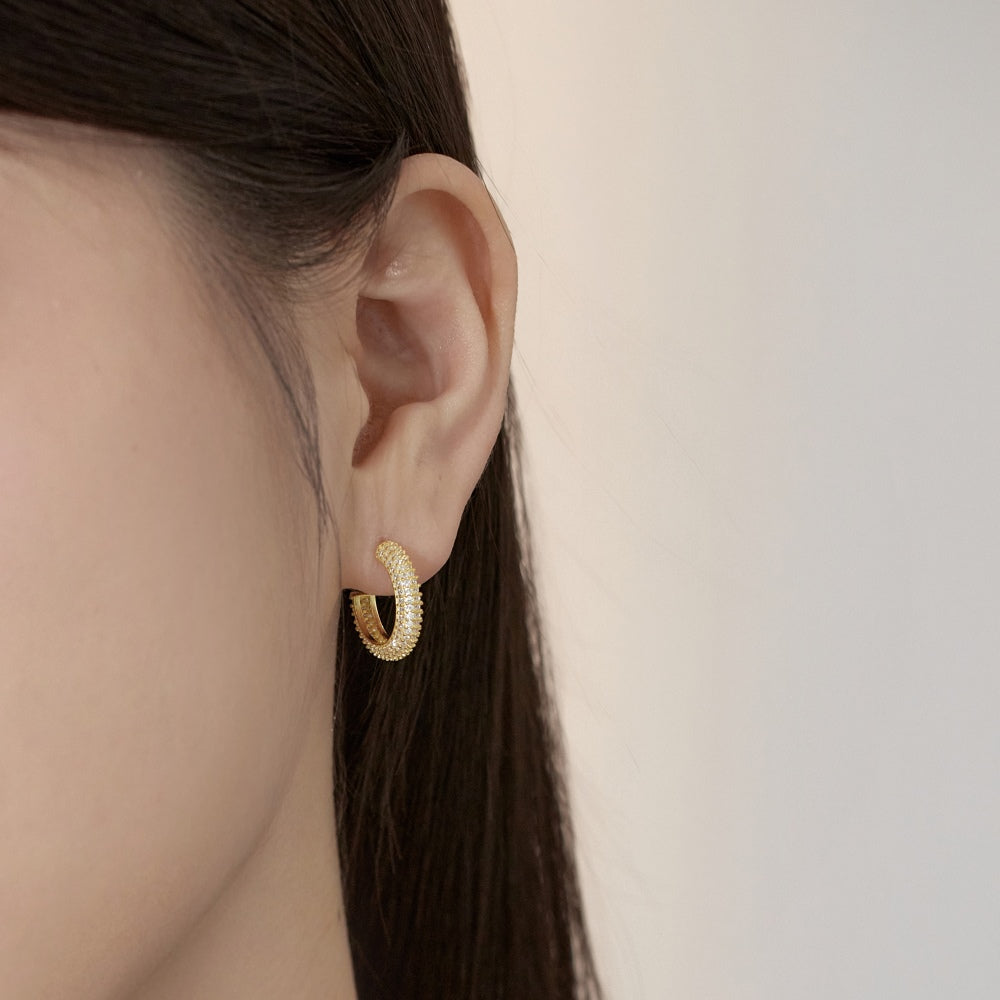 Gold Zircinoa Hoop Small