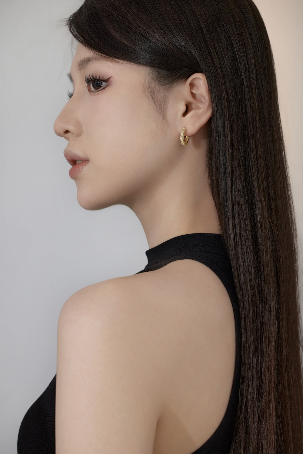 Gold Zircinoa Hoop Small