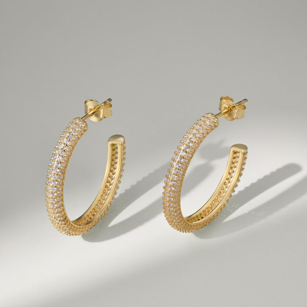 Win Hoop Maxi / Gold Zirconia