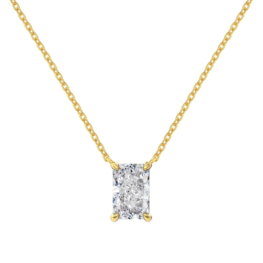 Classic Emerald Cut Necklace Crushed Ice