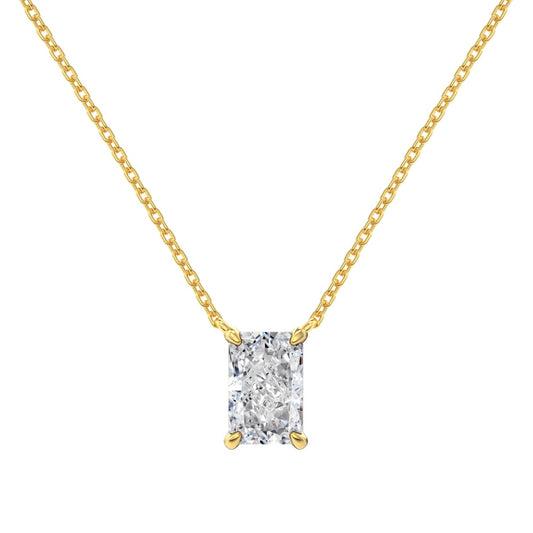 Classic Emerald Cut Necklace Crushed Ice