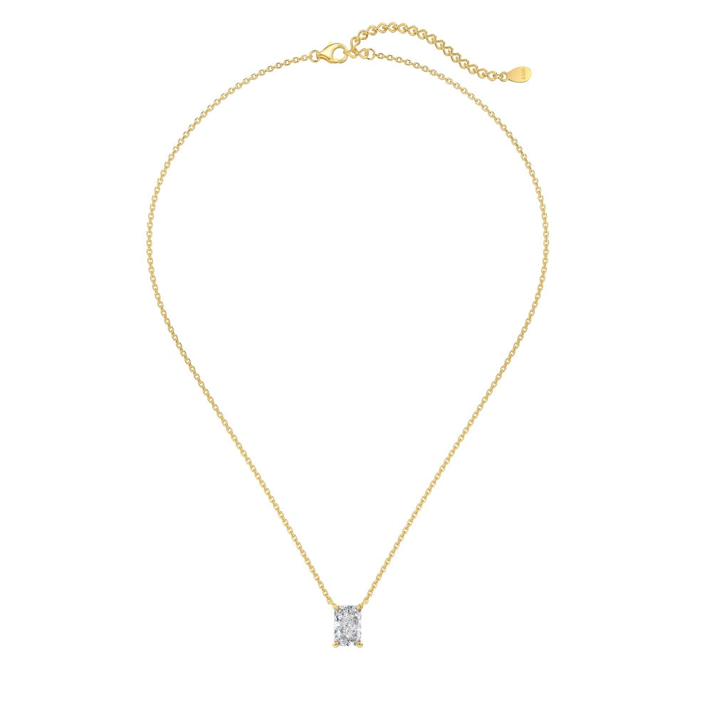 Classic Emerald Cut Necklace Crushed Ice