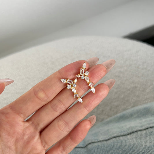 Gold Drop Stud Earring