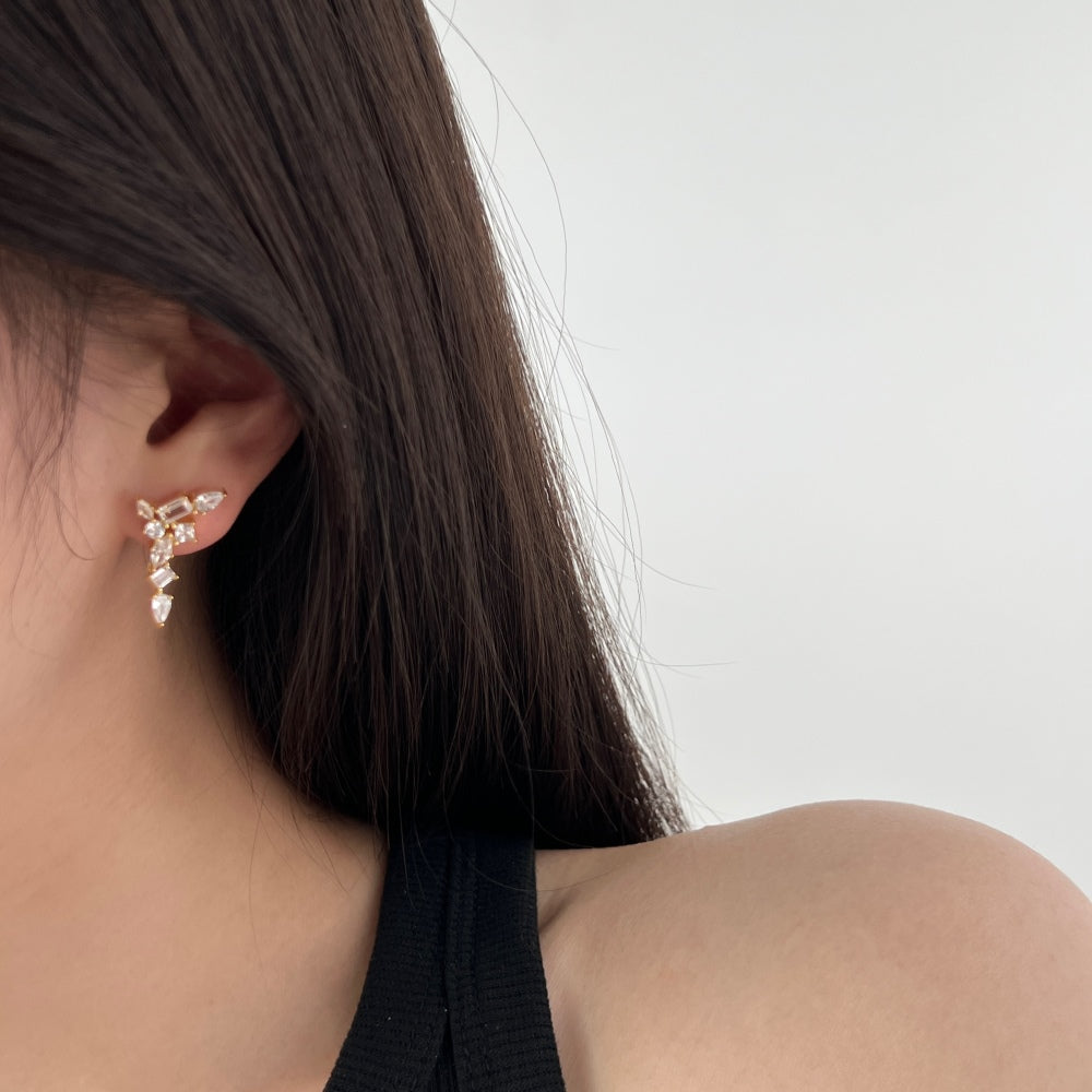 Gold Drop Stud Earring