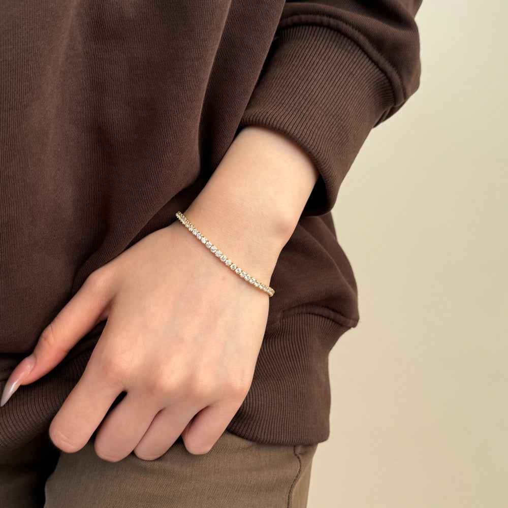 Adorn Tennis Bracelet / 3mm Gold