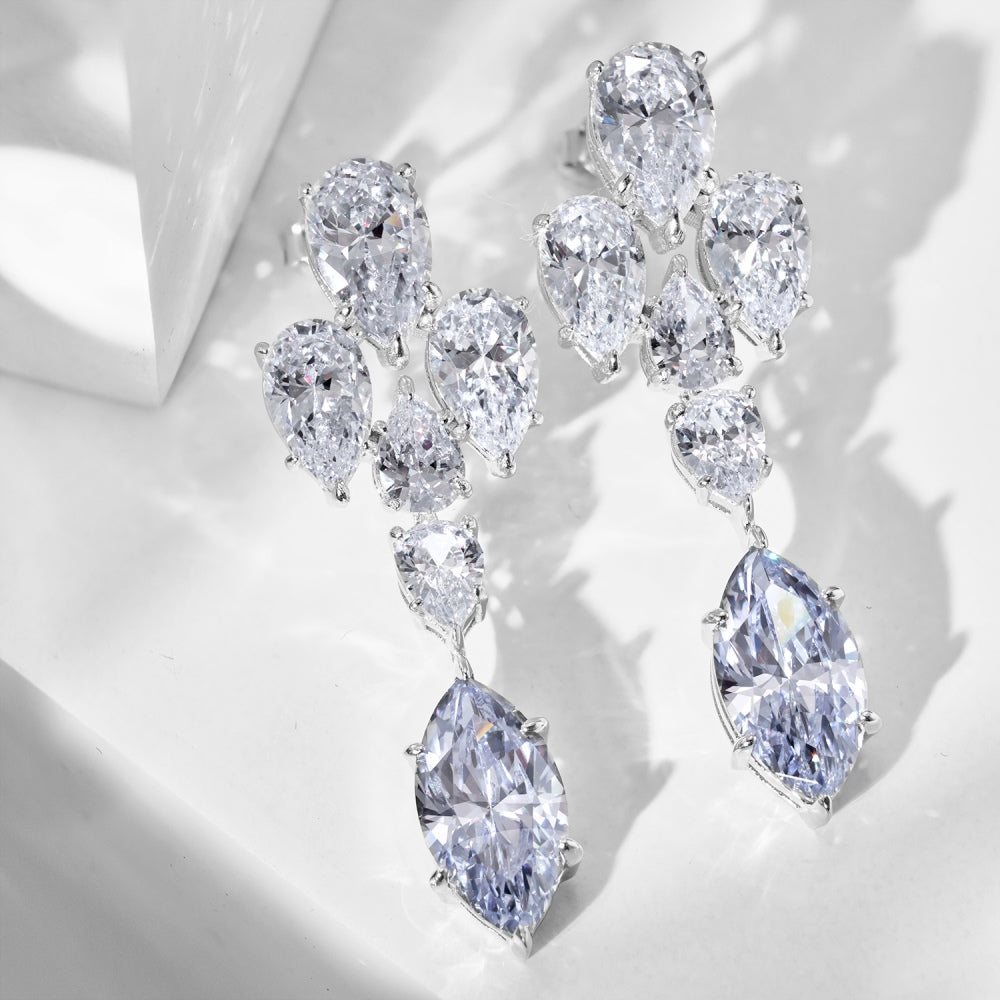 Amazing Earrings / Clear Baby Blue on Silver