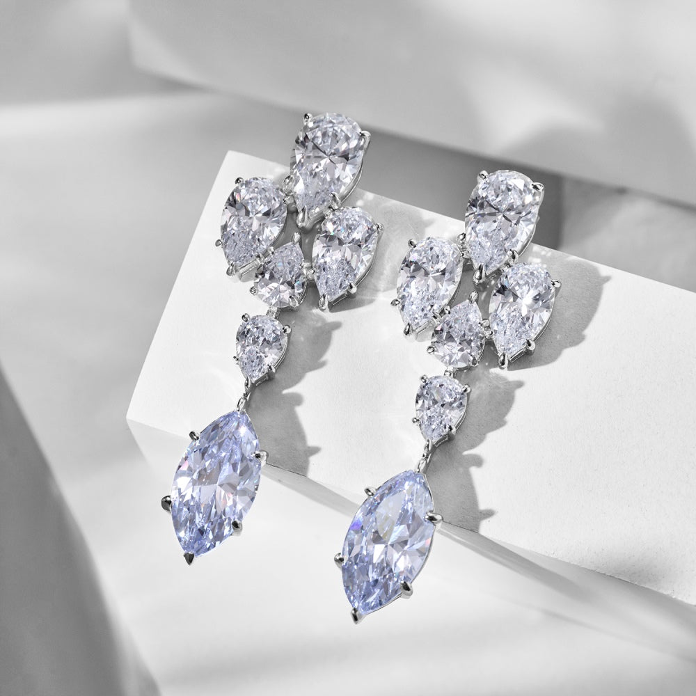 Amazing Earrings / Clear Baby Blue on Silver