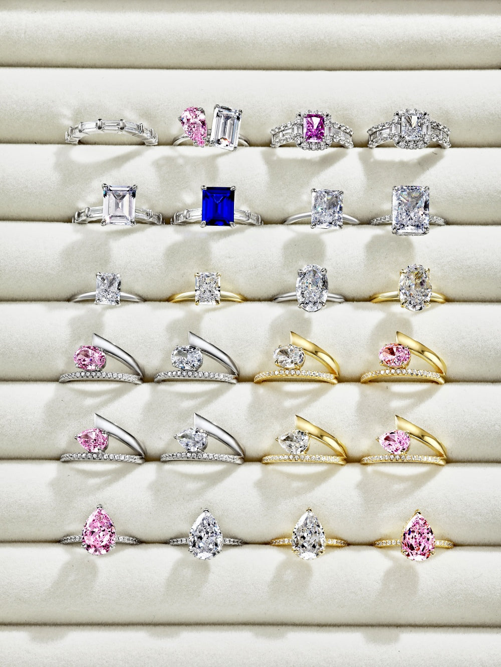 Classic Pear Cut Zirconia on solitaire band half pave gold