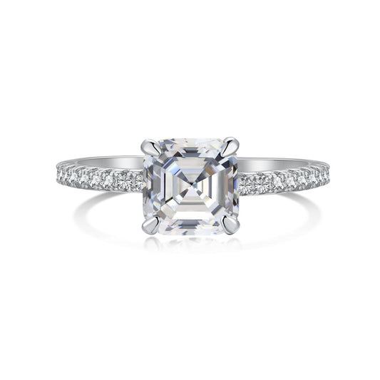 Cushion Ring with Cubic Zirconia Band