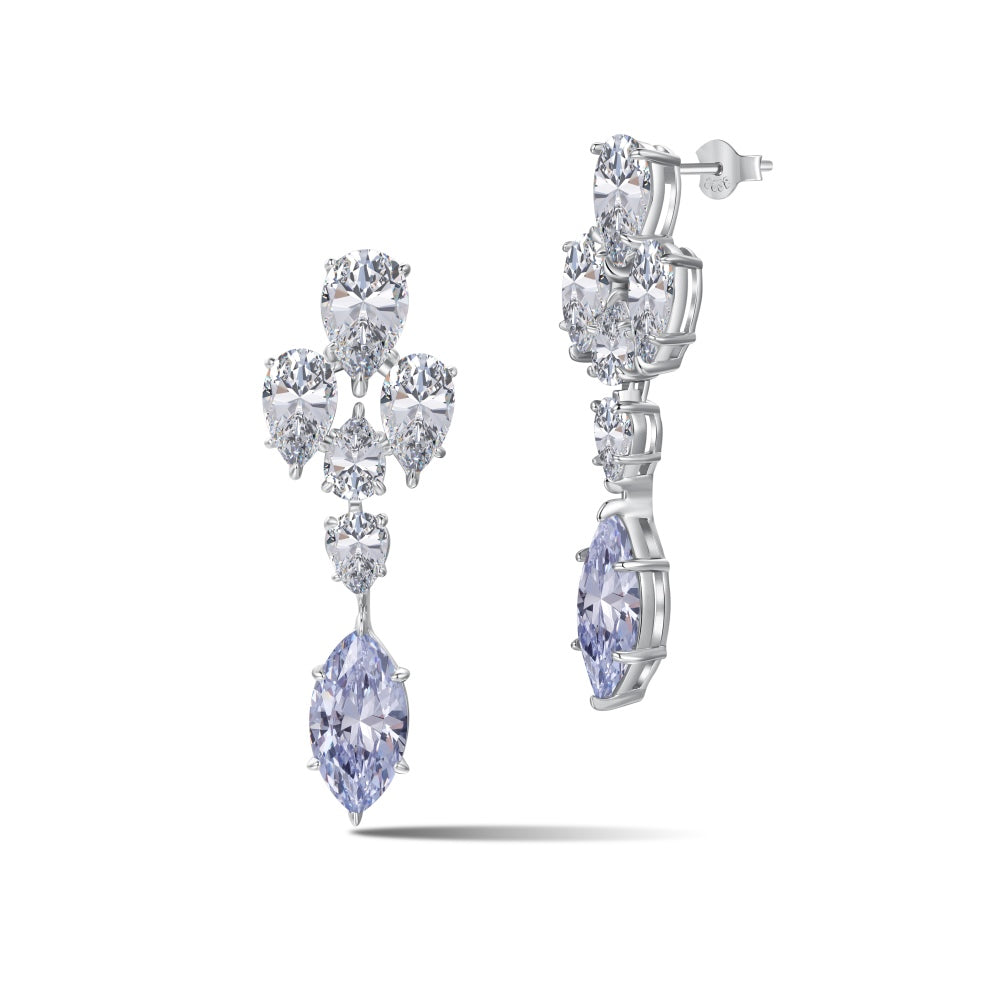 Amazing Earrings / Clear Baby Blue on Silver