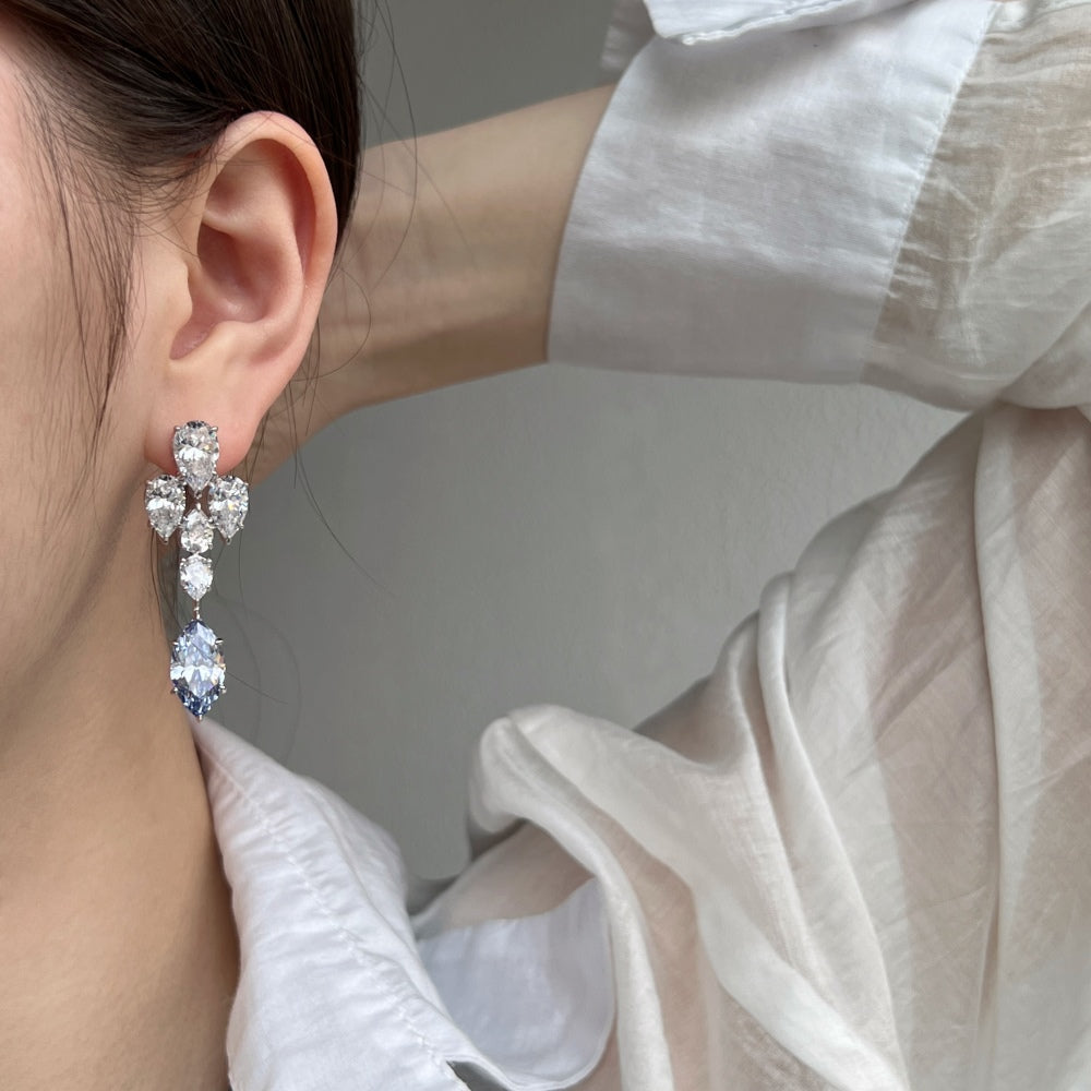 Amazing Earrings / Clear Baby Blue on Silver