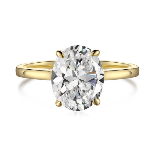 Oval Solitaire with Large Cubic Zirconia
