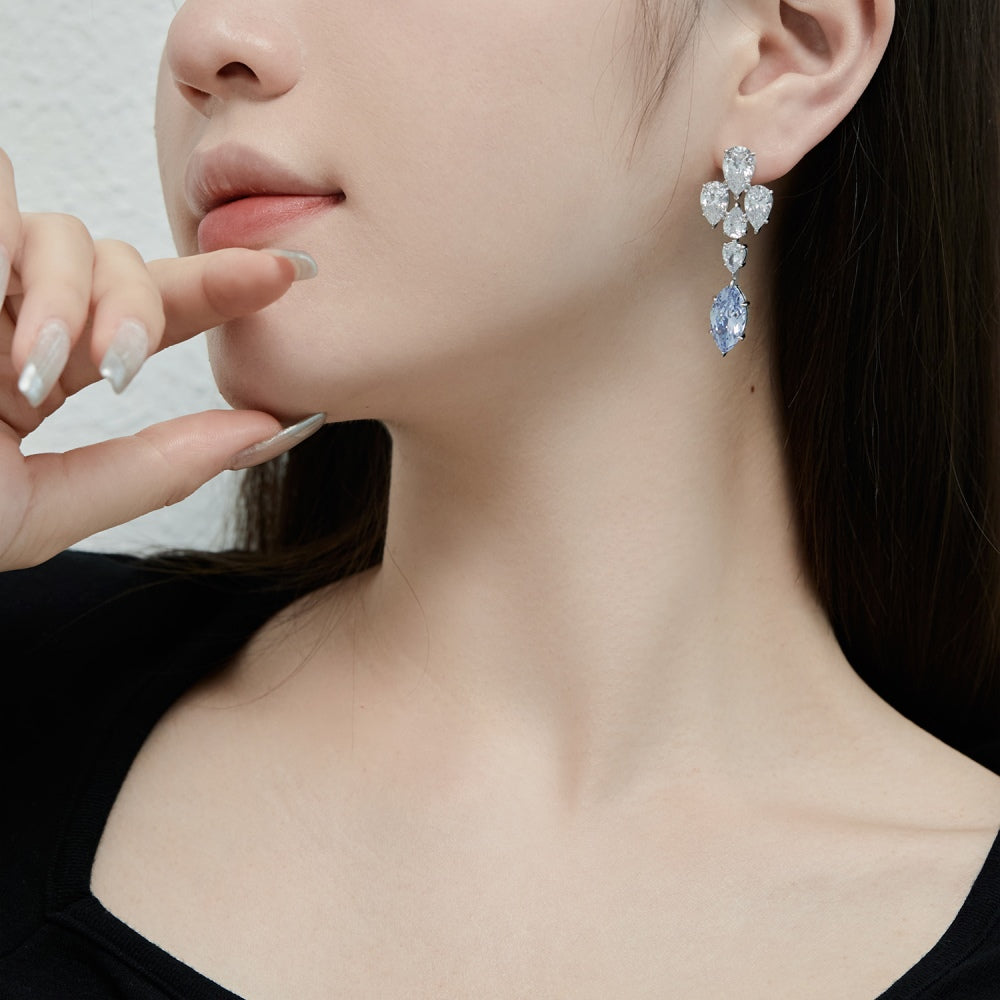Amazing Earrings / Clear Baby Blue on Silver