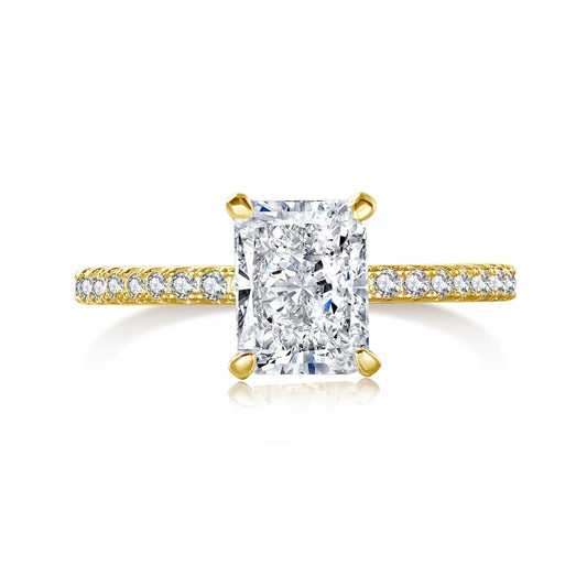 Crushed Ice Radiant cut on solitaire band Mini
