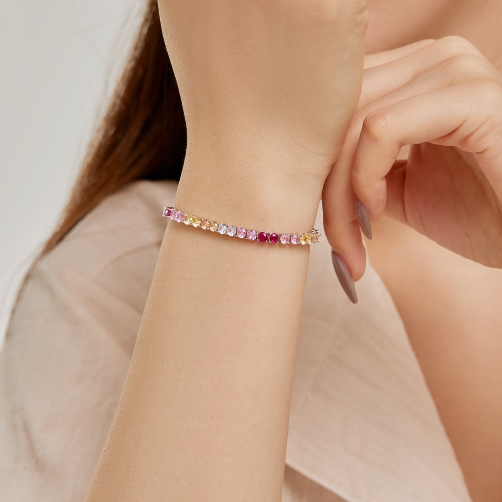 Adorn Tennis Bracelet 3mm Multicolour